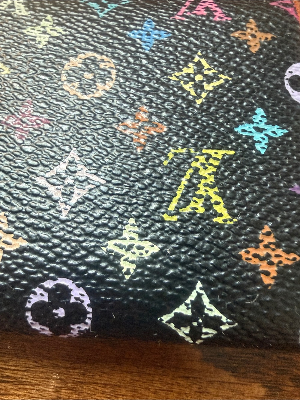 Louis Vuitton Black Multicolor Monogram Trifold Wallet with Tan Trim - Picture 13 of 14